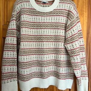 Cozy Oversized Fair Isle Knit Sweater